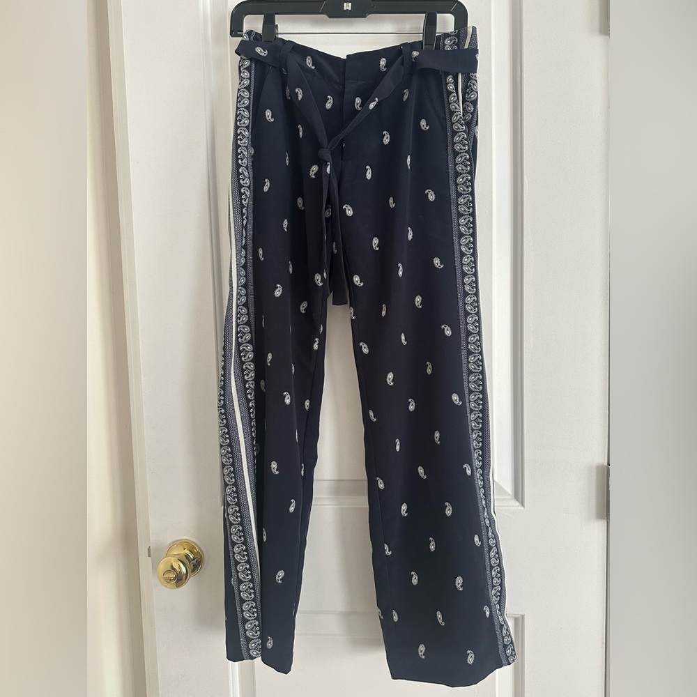 Tommy Hilfiger Navy Paisley Straight Leg Pants